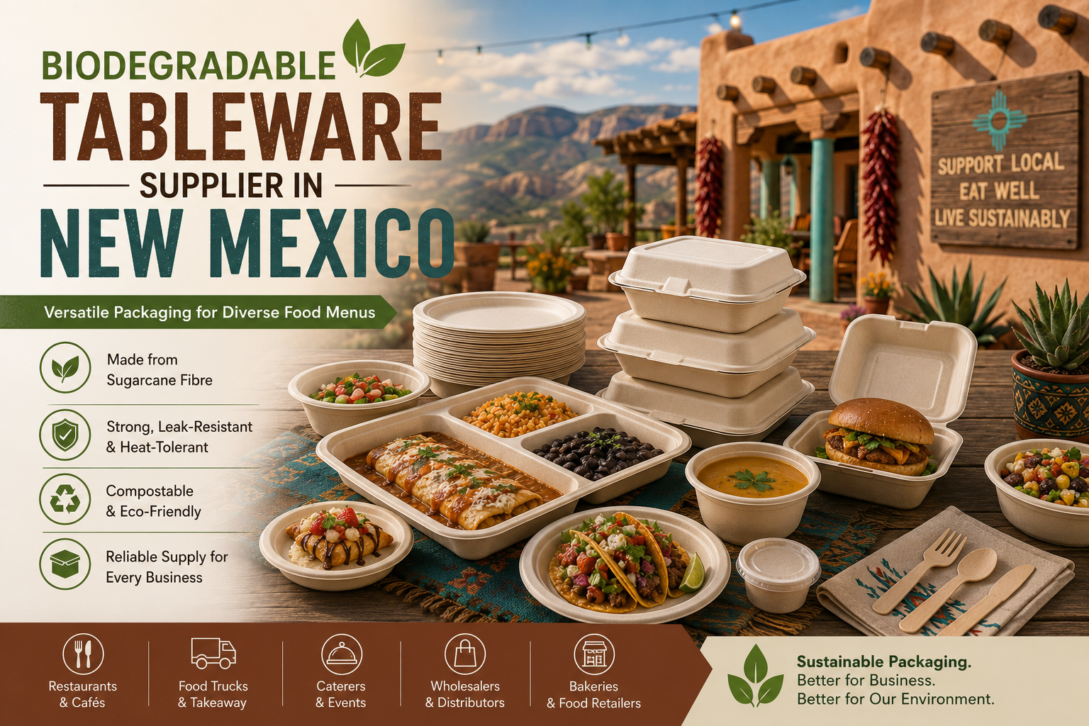 Commercial Biodegradable Tableware Supplier in New Mexico
