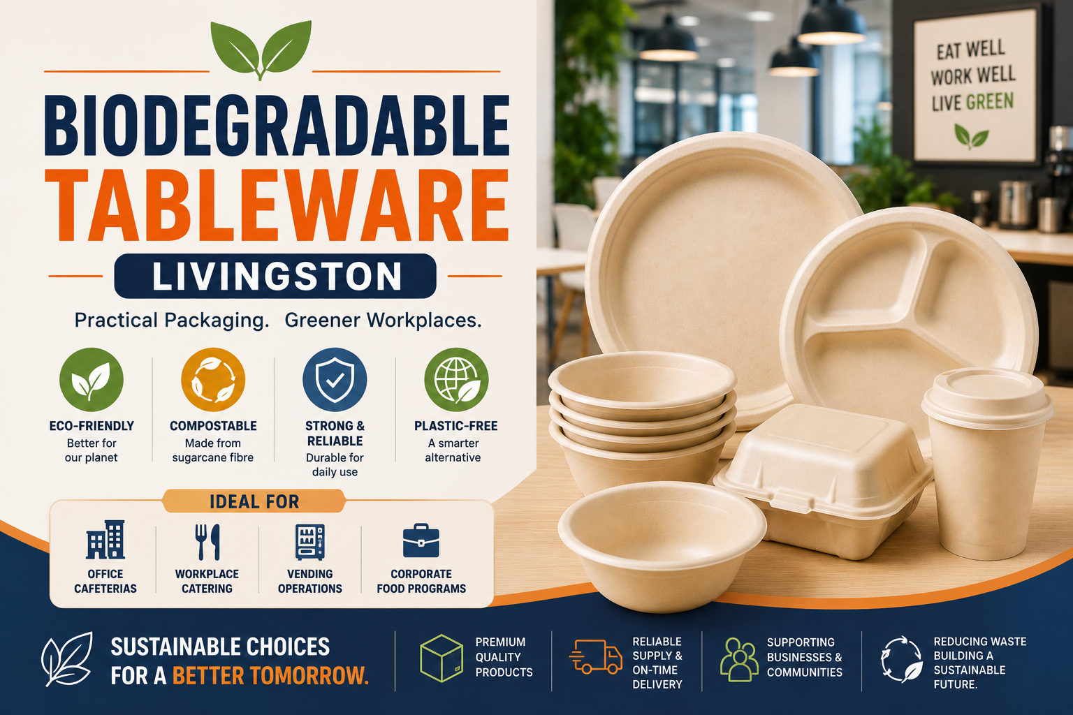 Biodegradable Tableware Supplier & Exporter in Livingston