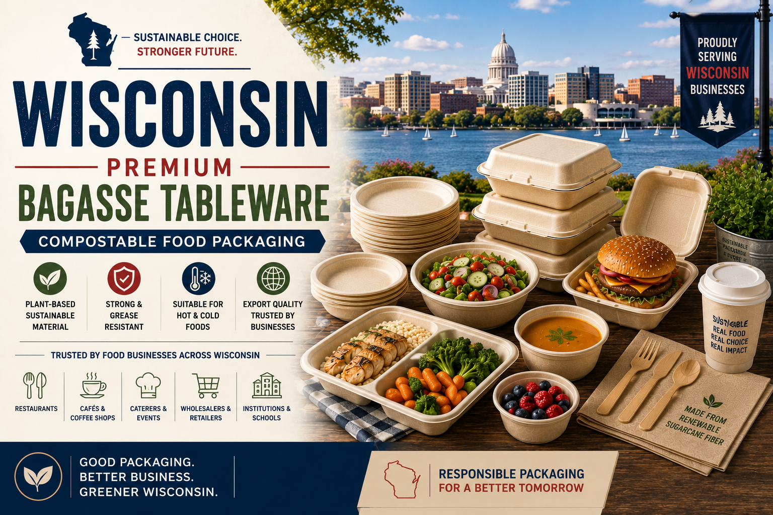 Biodegradable Tableware Solutions for Every Food Business in Wisconsin