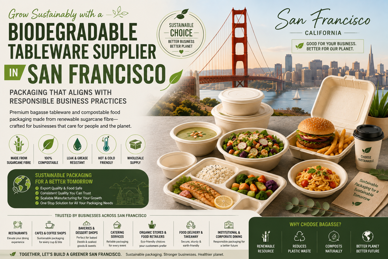 Biodegradable Tableware Supplier in San Francisco