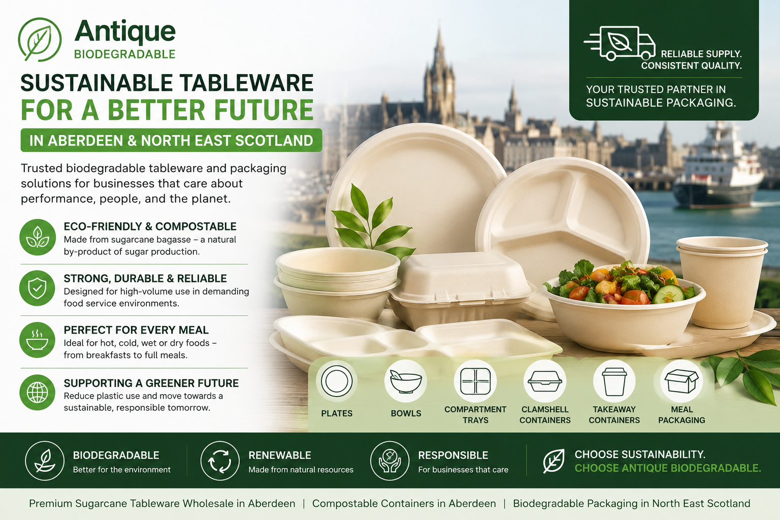 Biodegradable Tableware Supplier & Exporter in Aberdeen