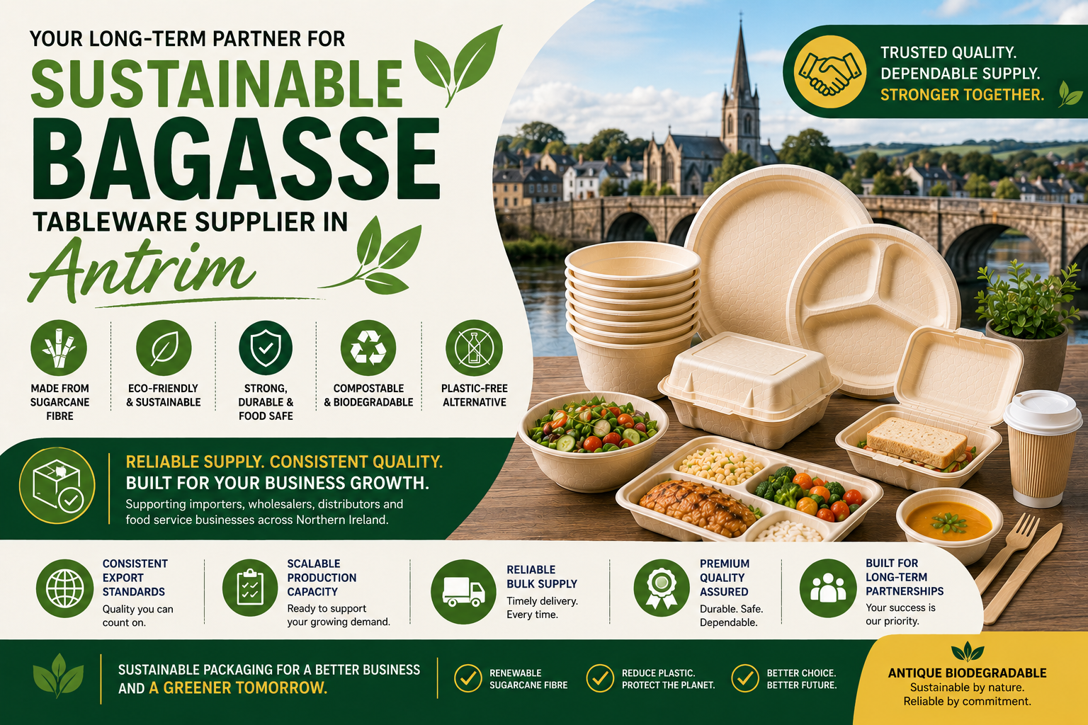 Biodegradable Tableware Supplier & Exporter in Antrim