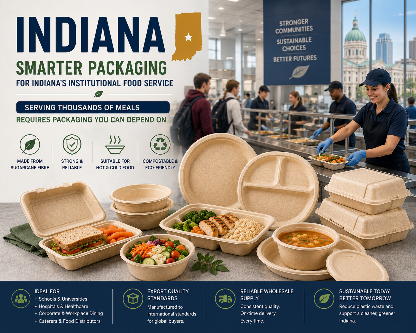 Biodegradable Tableware Supplier & Exporter in Indiana