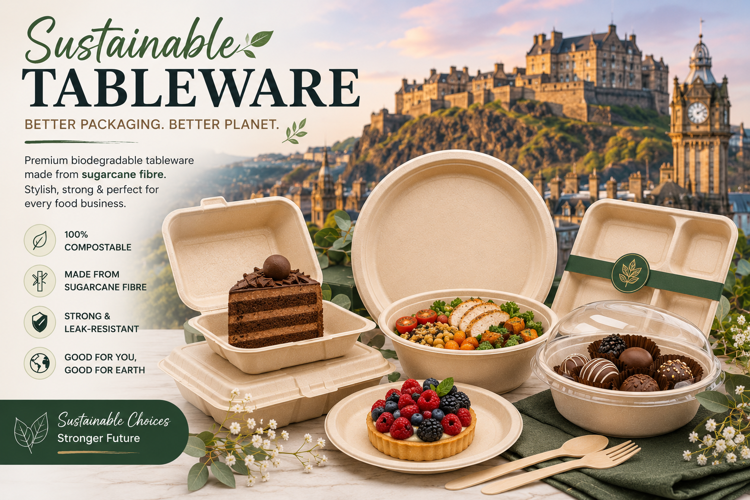 Bagasse Tableware Supplier & Exporter in Edinburgh