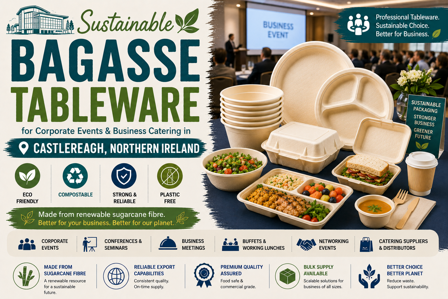 Biodegradable Tableware Supplier & Exporter in Castlereagh