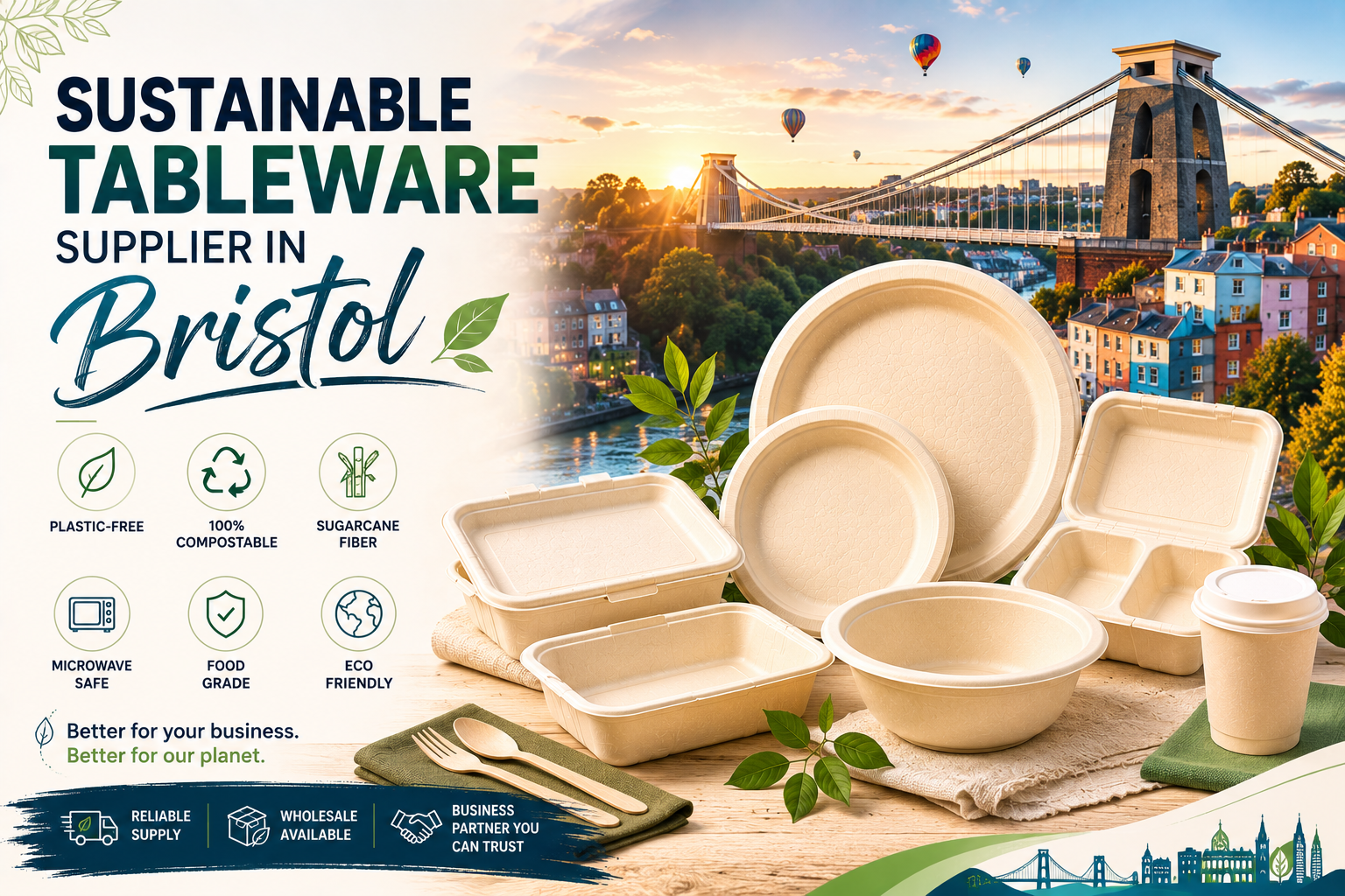 Biodegradable Tableware Supplier & Exporter in Bristol