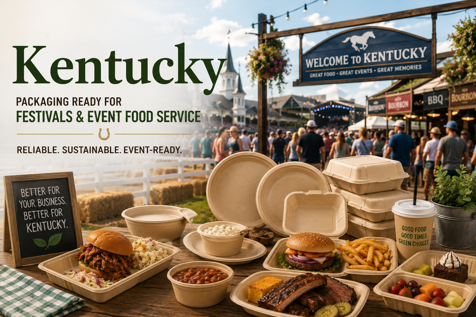 Bagasse Packaging for Kentucky Outdoor Food Vendors