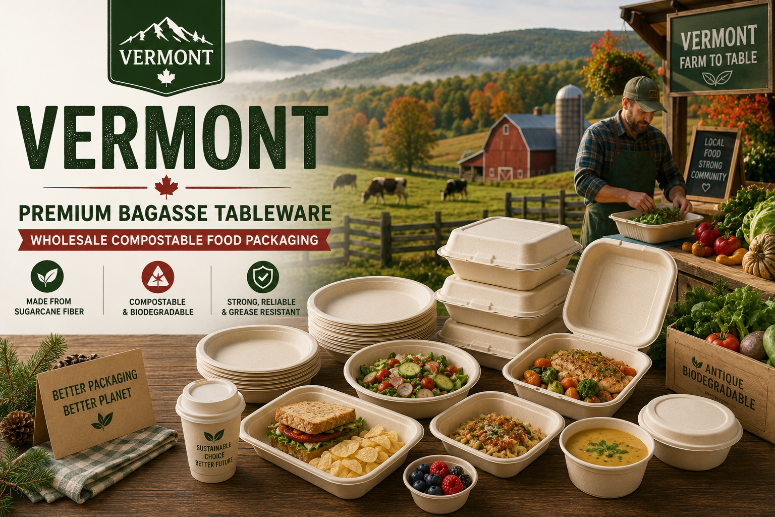 Vermont Businesses Choose a Reliable Biodegradable Tableware Supplier