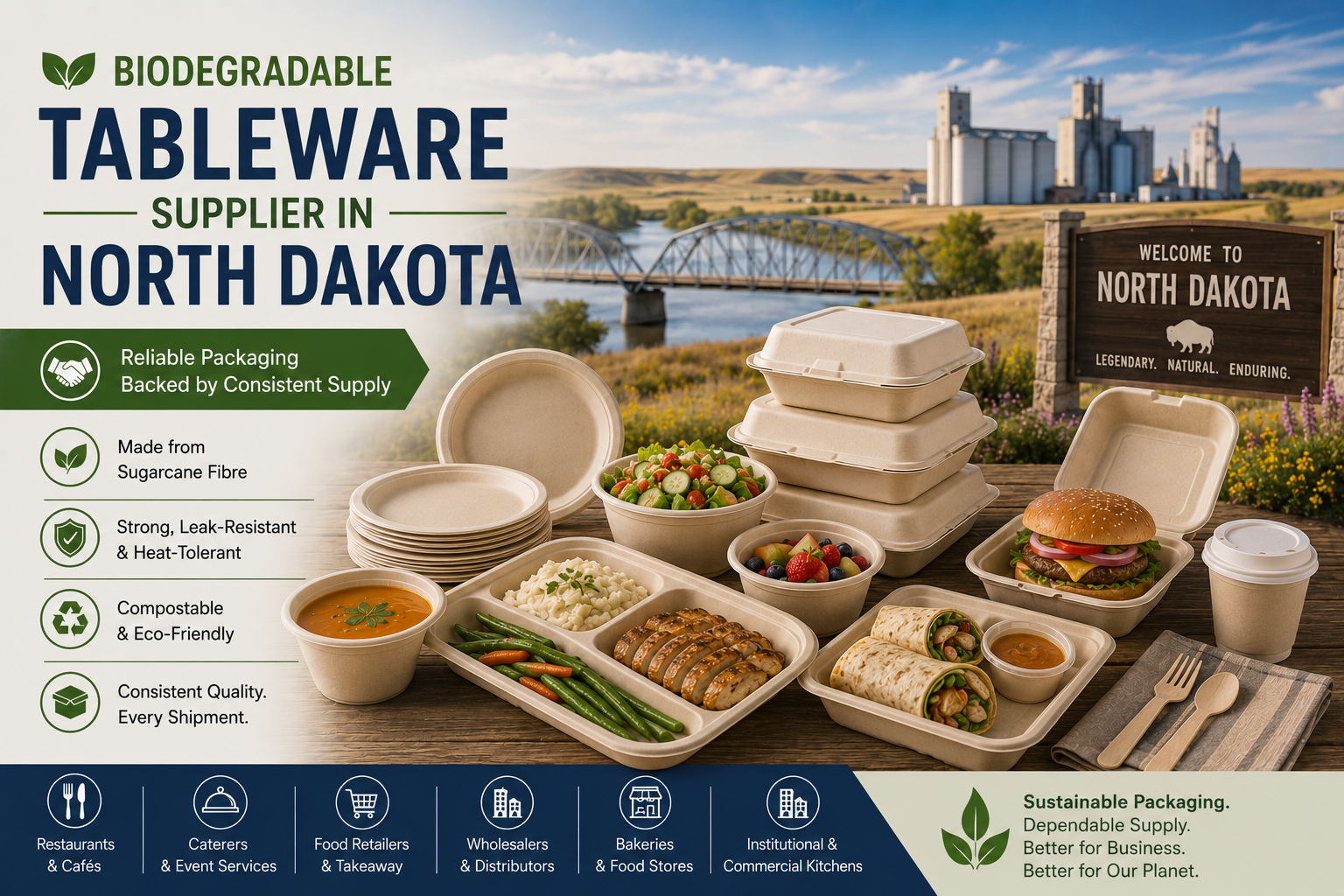 Biodegradable Tableware Supplier Serving Businesses Across North Dakota