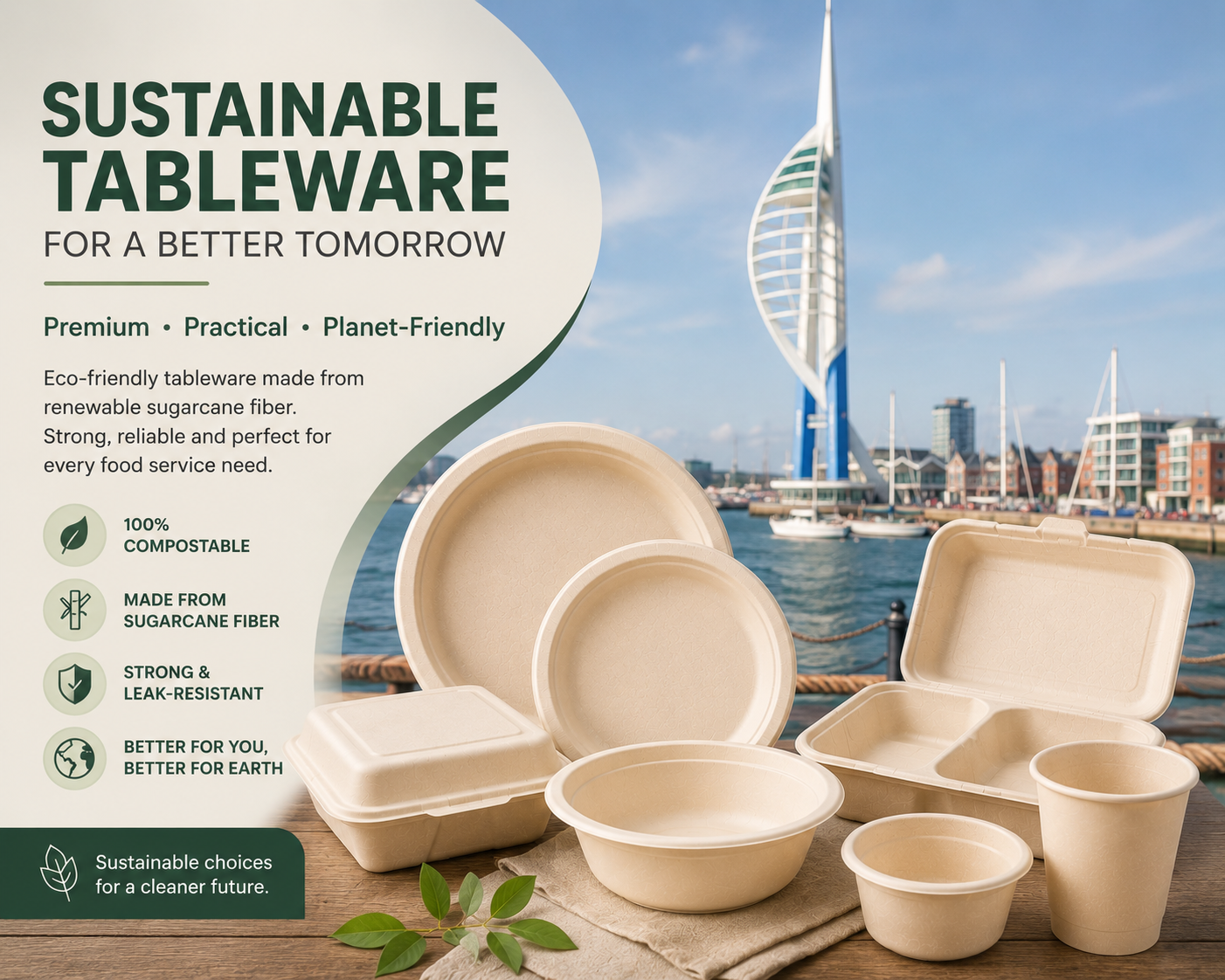 Biodegradable Tableware Supplier & Exporter in Portsmouth