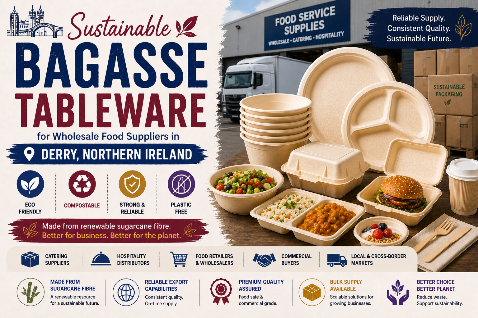 Biodegradable Tableware Supplier & Exporter in Derry