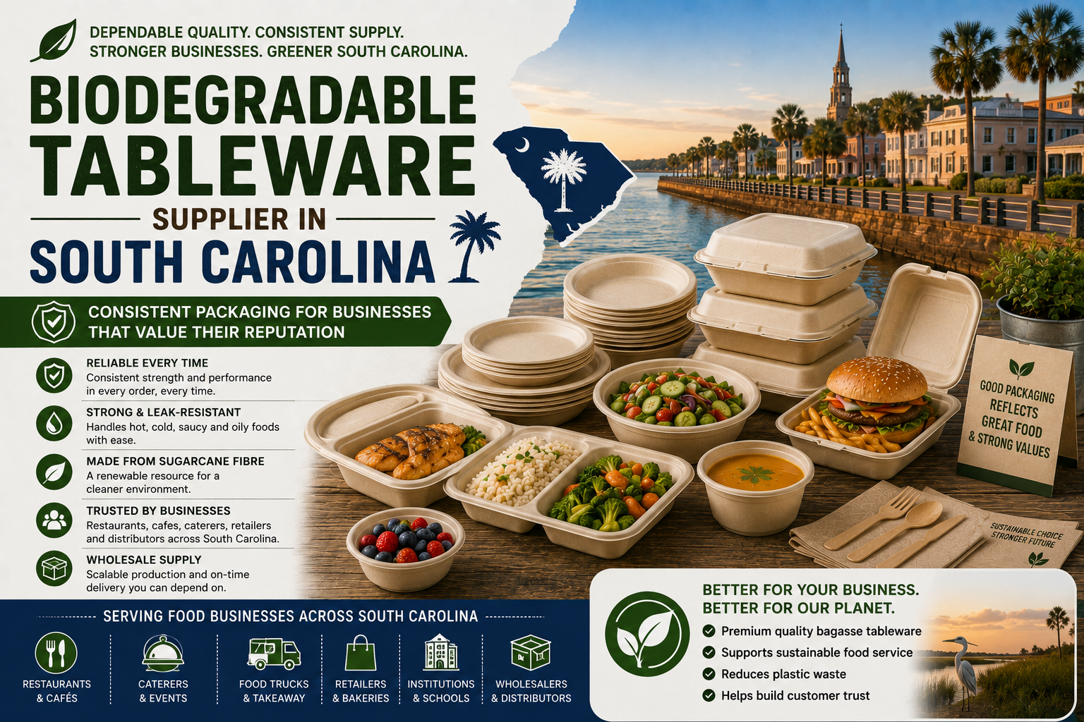 Commercial Biodegradable Tableware Supplier in South Carolina