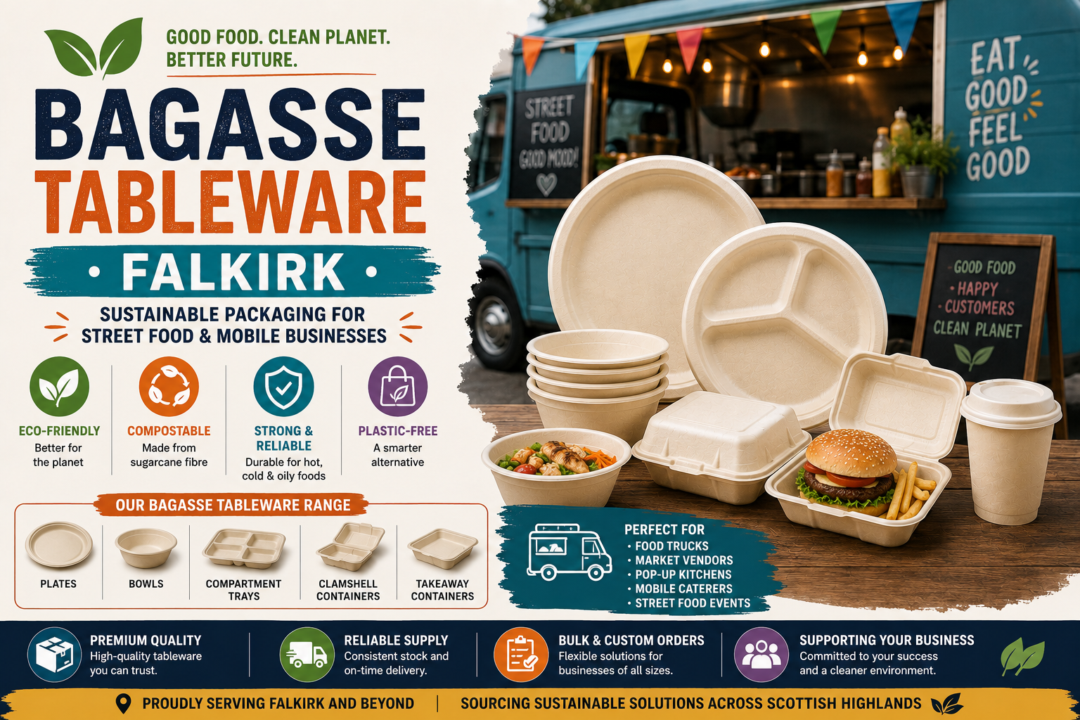 Biodegradable Tableware Supplier & Exporter in Falkirk