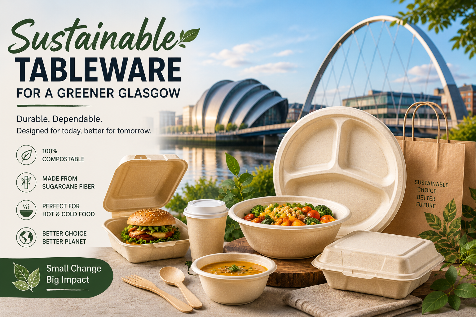 Biodegradable Tableware Supplier & Exporter in Glasgow