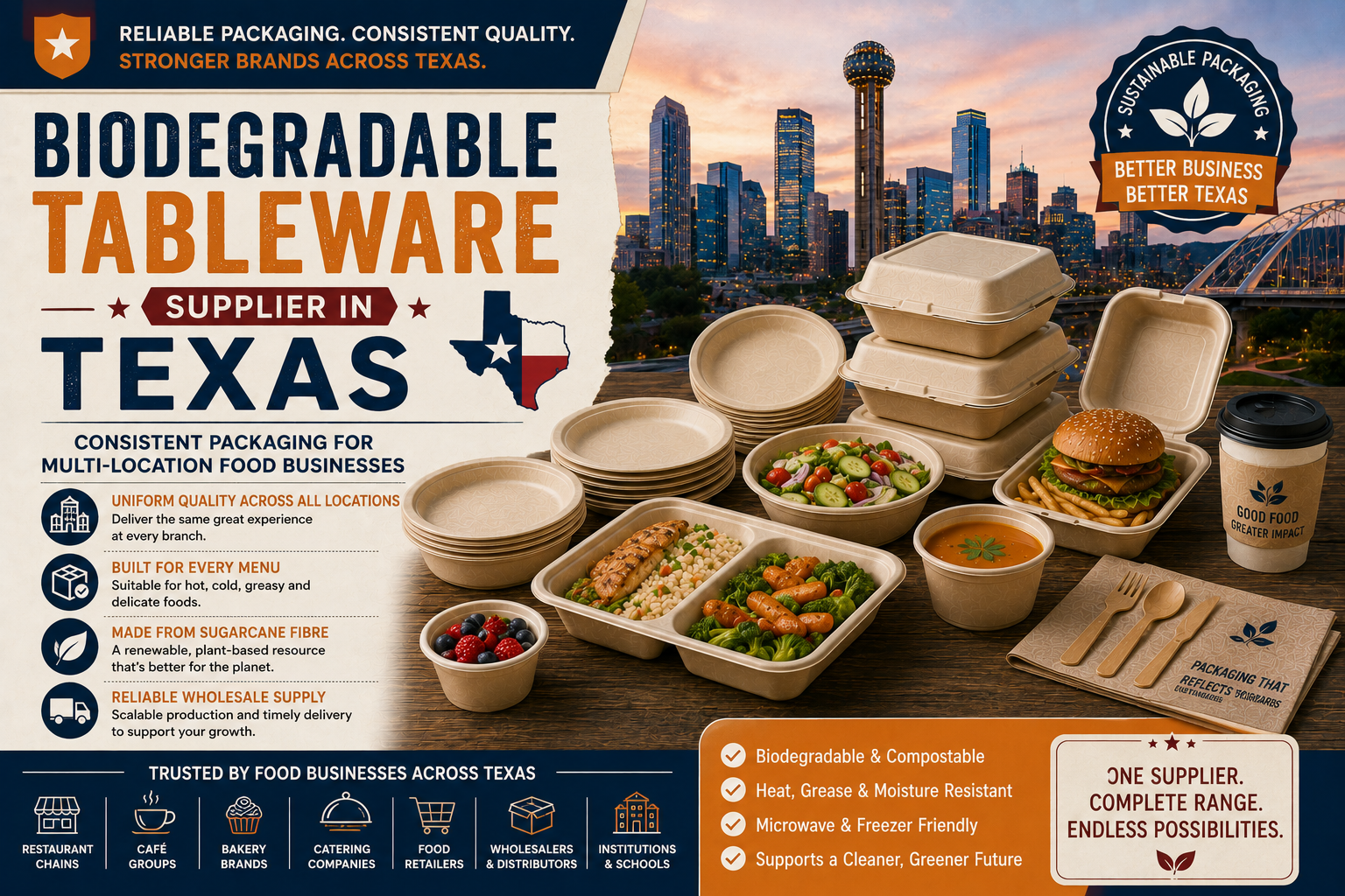  Bagasse Tableware Supplier in Texas