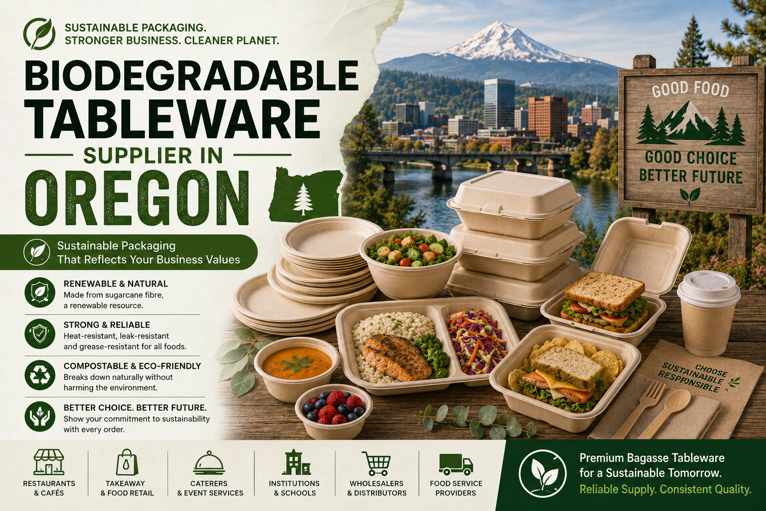 Wholesale Biodegradable Tableware Supplier in Oregon