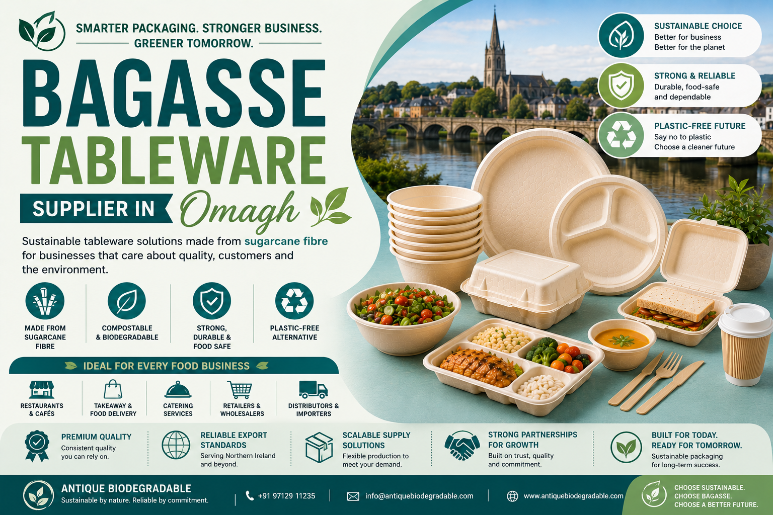 Sustainable Bagasse Tableware Supplier in Omagh