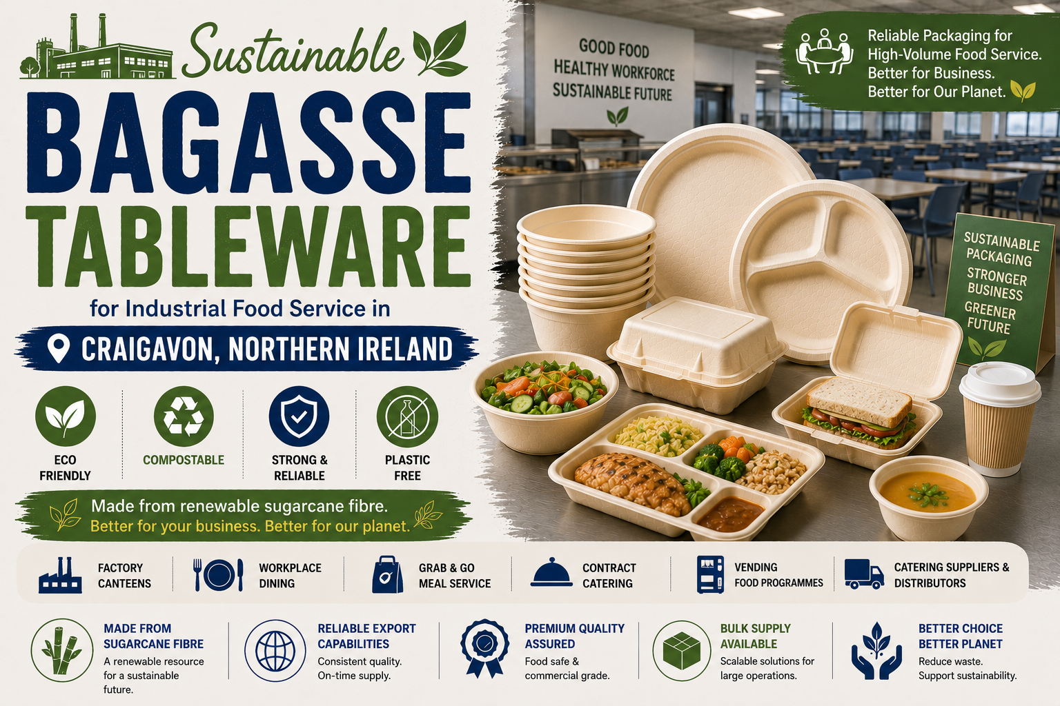 Biodegradable Tableware Supplier & Exporter in Craigavon