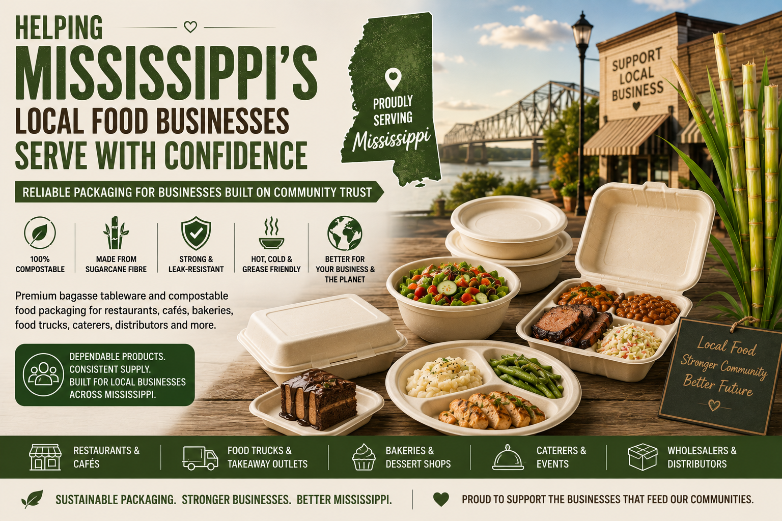 Biodegradable Tableware Supplier & Exporter in Mississippi